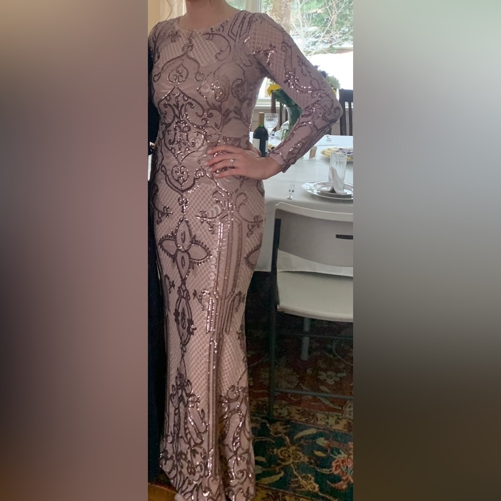 Betsy & Adam Maxi Sequin dress